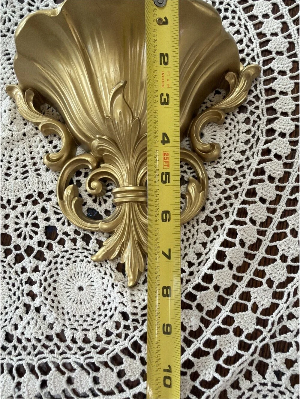 Vtg Homco Syroco Wall Pockets Planters Gold Hollywood Regency Shabby Chic